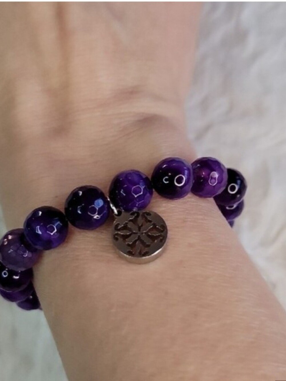 Purple Faceted Agate  Bracelet